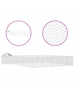 Cuccia Cani da Esterno Tetto Argento 12x12x2,5m Acciaio Zincato