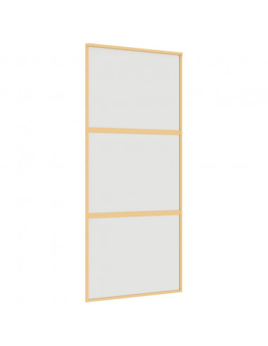 Porta Scorrevole Dorata 90x205 Vetro Smerigliato ESG Alluminio