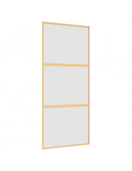 Porta Scorrevole Dorata 90x205 Vetro Smerigliato ESG Alluminio