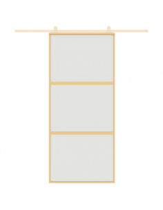 Porta Scorrevole Dorata 90x205 Vetro Smerigliato ESG Alluminio 2