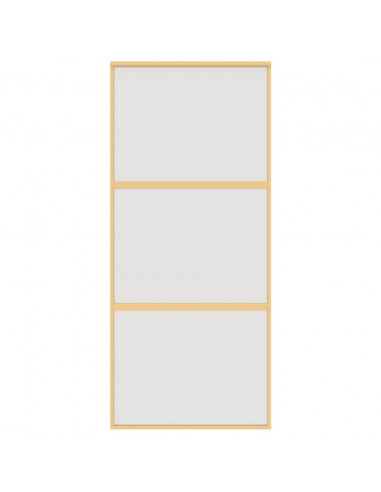 Porta Scorrevole Dorata 90x205 Vetro Smerigliato ESG Alluminio