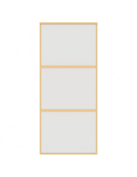 Porta Scorrevole Dorata 90x205 Vetro Smerigliato ESG Alluminio