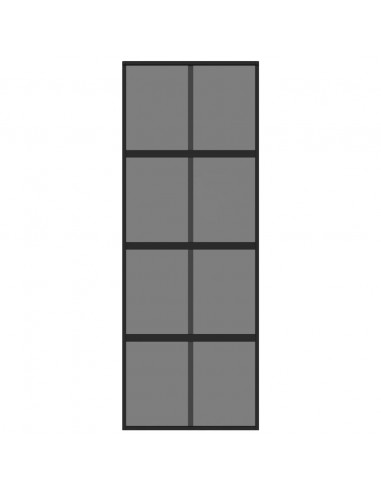 Porta Scorrevole Nera 76x205 cm in Vetro Temperato e Alluminio