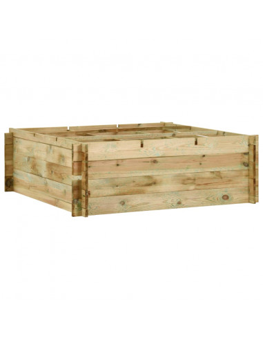 Fioriera Giardino Letto Vegetale in Legno di Pino 120x120x40cm
