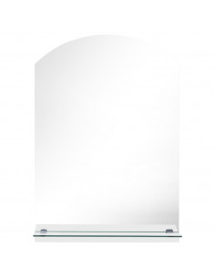 Specchio da Parete con Mensola 50x70 cm in Vetro Temperato 2