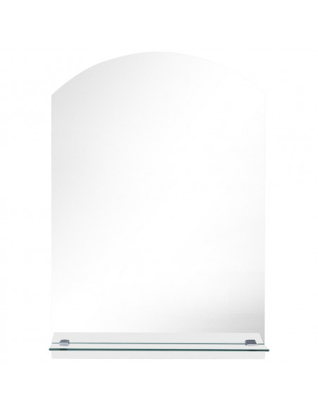 Specchio da Parete con Mensola 50x70 cm in Vetro Temperato