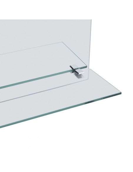 Specchio da Parete con Mensola 50x70 cm in Vetro Temperato