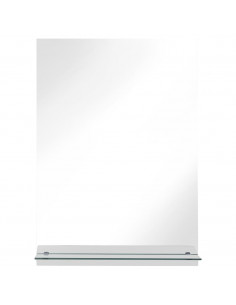 Specchio da Parete con Mensola 40x60 cm in Vetro Temperato 2