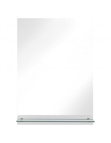 Specchio da Parete con Mensola 40x60 cm in Vetro Temperato