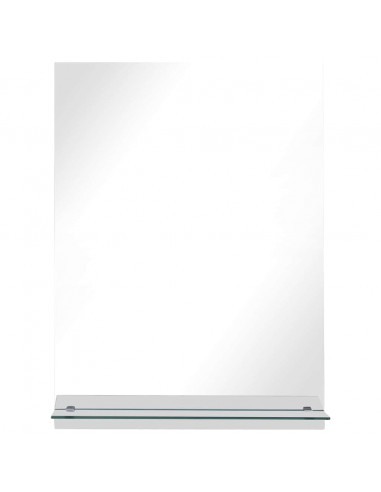 Specchio da Parete con Mensola 50x70 cm in Vetro Temperato