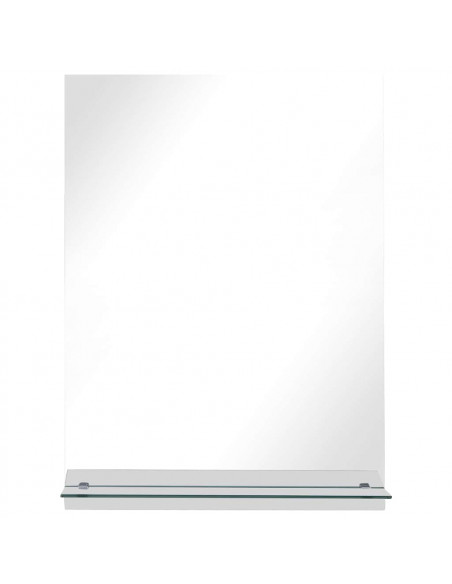 Specchio da Parete con Mensola 50x70 cm in Vetro Temperato