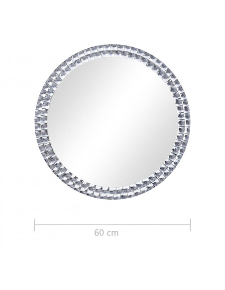 Specchio da Parete 60 cm in Vetro Temperato