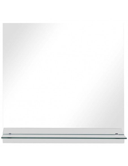 Specchio da Parete con Mensola 60x60 cm in Vetro Temperato