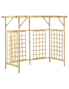 Pergolato Giardino per Bidoni Tripli Legno di Pino Impregnato