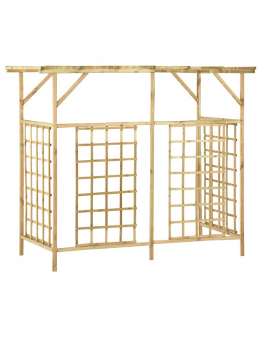 Pergolato Giardino per Bidoni Tripli Legno di Pino Impregnato