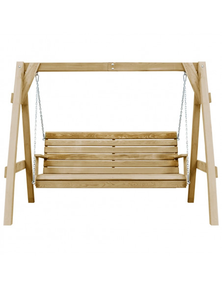 Panca a Dondolo da Giardino in Pino Impregnato 205x150x157 cm
