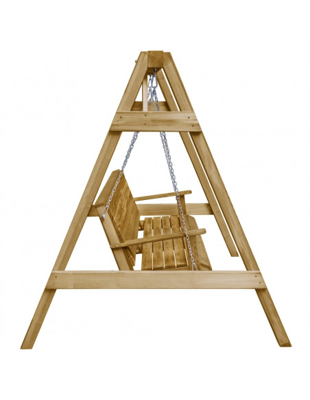 Panca a Dondolo da Giardino in Pino Impregnato 205x150x157 cm