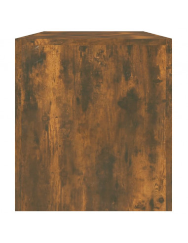 Mobile Porta TV con Luci LED Rovere Fumo 60x38,5x48 cm