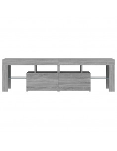 Mobile Porta TV con Luci LED grigio sonoma 140x36,5x40 cm 2