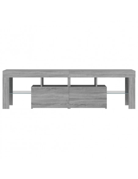 Mobile Porta TV con Luci LED grigio sonoma 140x36,5x40 cm