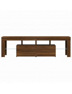 Mobile Porta TV con Luci LED Rovere Marrone 140x36,5x40 cm 2