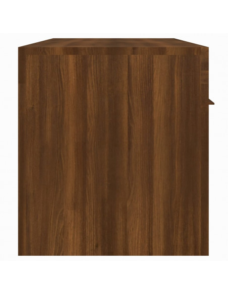 Mobile Porta TV con Luci LED Rovere Marrone 140x36,5x40 cm