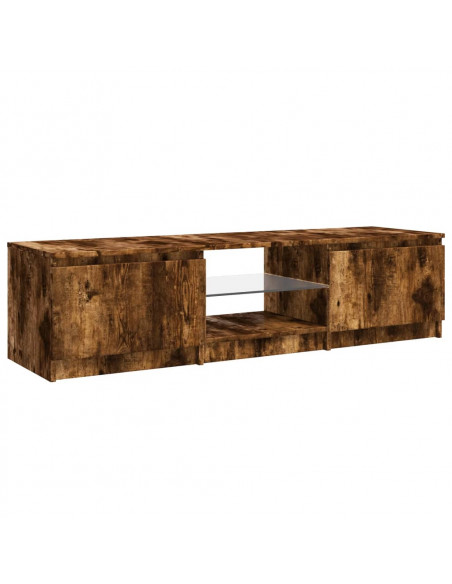 Mobile Porta TV con Luci LED Rovere Fumo 140x40x35,5 cm