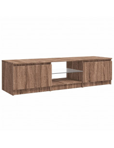 Mobile Porta TV con Luci LED rovere marrone 140x40x35,5 cm