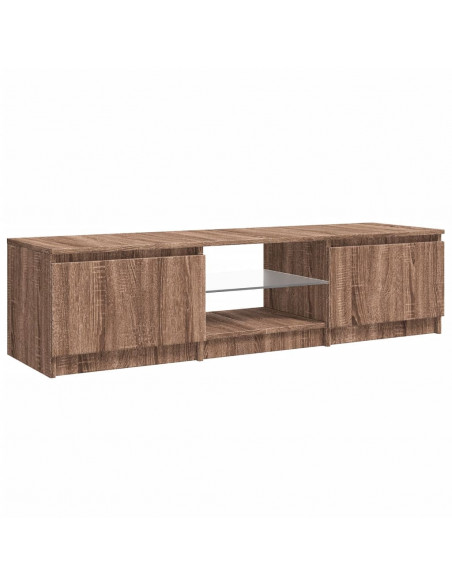 Mobile Porta TV con Luci LED rovere marrone 140x40x35,5 cm
