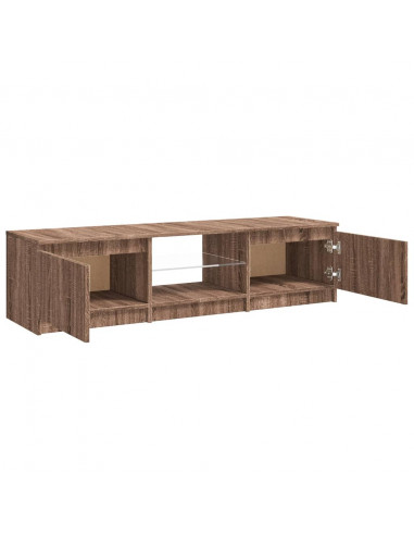 Mobile Porta TV con Luci LED rovere marrone 140x40x35,5 cm