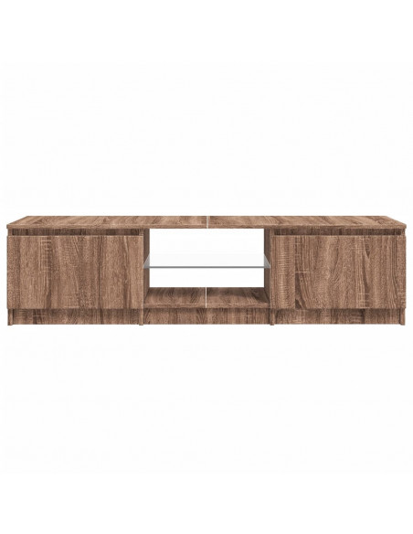 Mobile Porta TV con Luci LED rovere marrone 140x40x35,5 cm