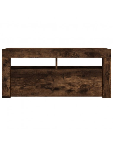 Mobile Porta TV con Luci LED Rovere Fumo 90x35x40 cm