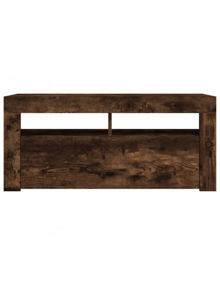 Mobile Porta TV con Luci LED Rovere Fumo 90x35x40 cm