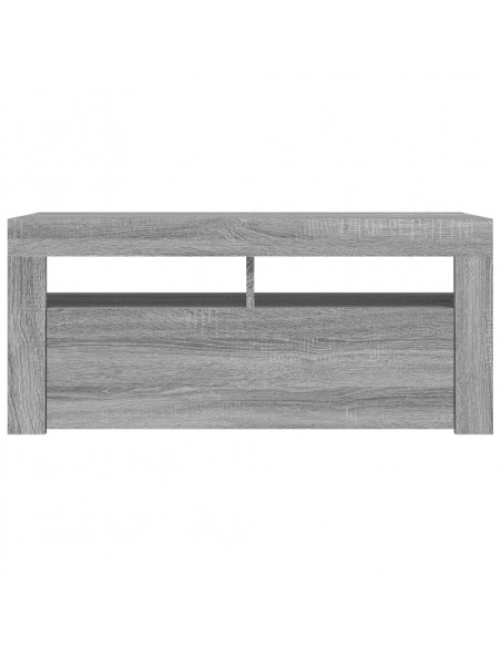 Mobile Porta TV con Luci LED Grigio Sonoma 90x35x40 cm