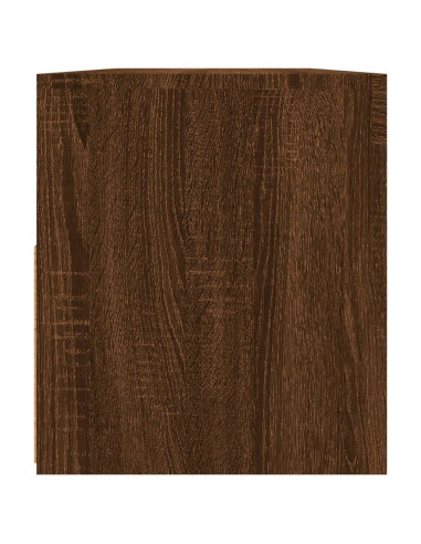 Mobile Porta TV con Luci LED Rovere Marrone 90x35x40 cm