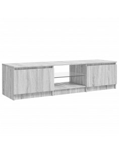 Mobile Porta TV con Luci LED Grigio Sonoma 140x40x35,5 cm