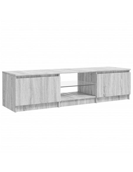 Mobile Porta TV con Luci LED Grigio Sonoma 140x40x35,5 cm