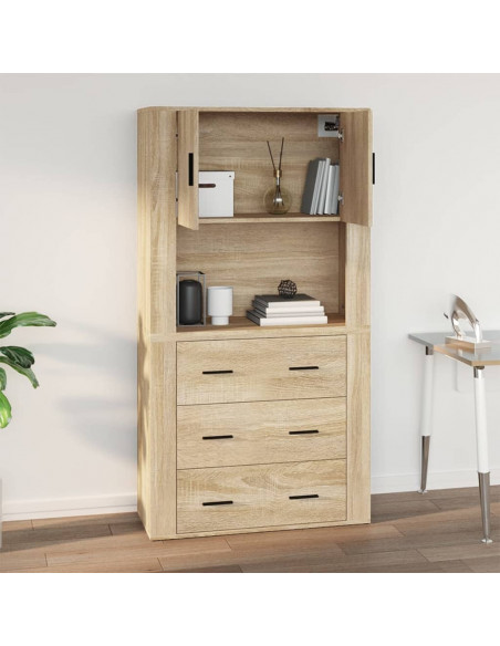 Armadietto a Muro Rovere Sonoma 80x33x80 cm Legno Multistrato
