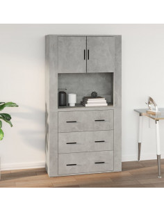 Mobile a Parete Grigio Cemento 80x33x80 cm in Legno Multistrato