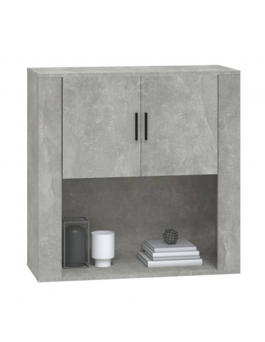 Mobile a Parete Grigio Cemento 80x33x80 cm in Legno Multistrato