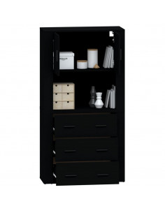 Credenza Nera in Legno Multistrato