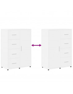 Credenza Bianca 60x31x84 cm in Legno Multistrato 2