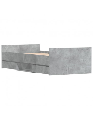 Giroletto con Testiera e Pediera Grigio Cemento 90x190 cm