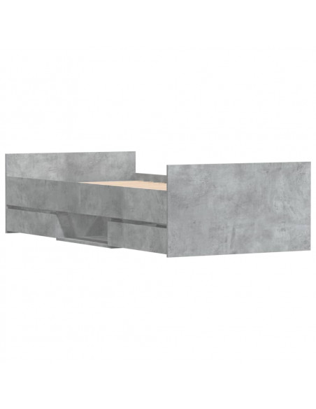 Giroletto con Testiera e Pediera Grigio Cemento 90x190 cm