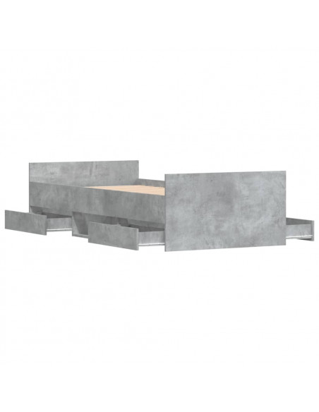 Giroletto con Testiera e Pediera Grigio Cemento 90x190 cm