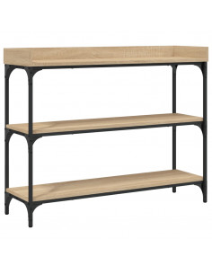 Tavolino Consolle con Ripiani Rovere Sonoma 100x30x80 cm