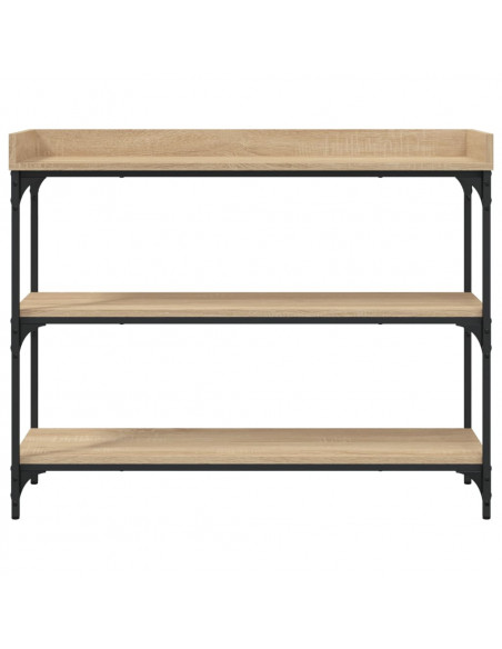 Tavolino Consolle con Ripiani Rovere Sonoma 100x30x80 cm