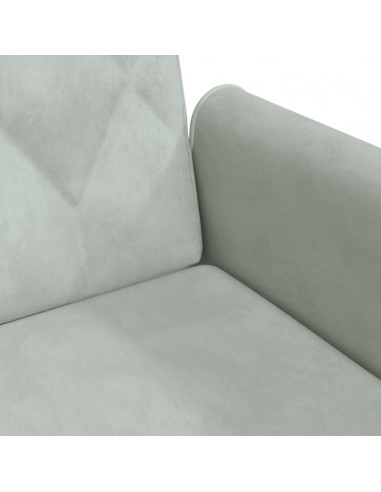 Divano Letto con Braccioli Grigio Chiaro in Velluto