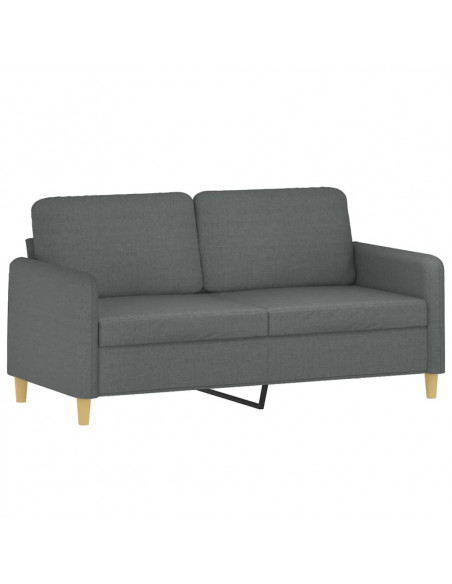 Divano a 2 Posti con Cuscini Grigio Scuro 140 cm in Tessuto