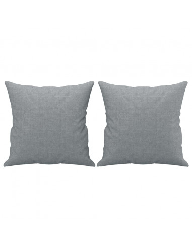 Divano a 2 Posti con Cuscini Grigio Chiaro 140 cm in Tessuto